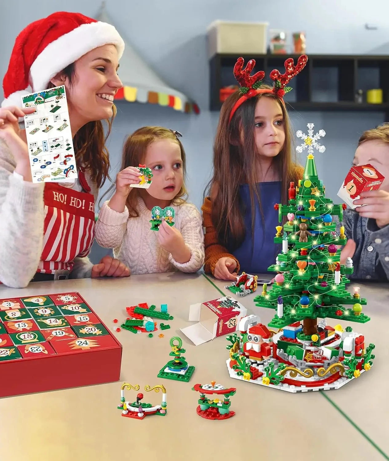 Magical Christmas Tree Building Blocks Toy - Perfect Advent Calendar Gift for Kids!