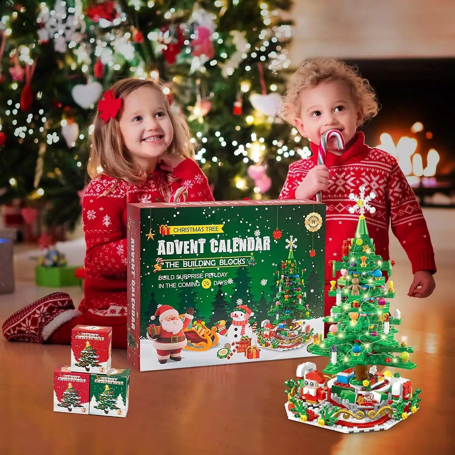 Magical Christmas Tree Building Blocks Toy - Perfect Advent Calendar Gift for Kids!